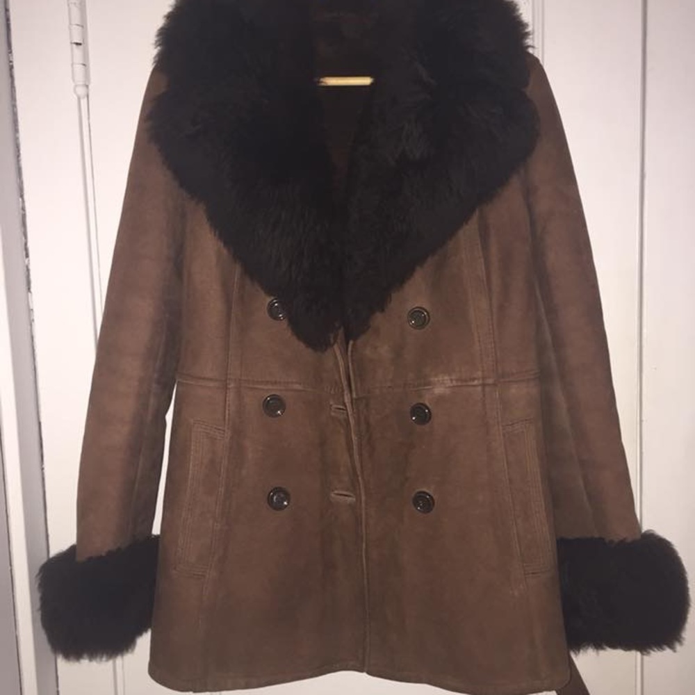 Vintage coffee wool coat!